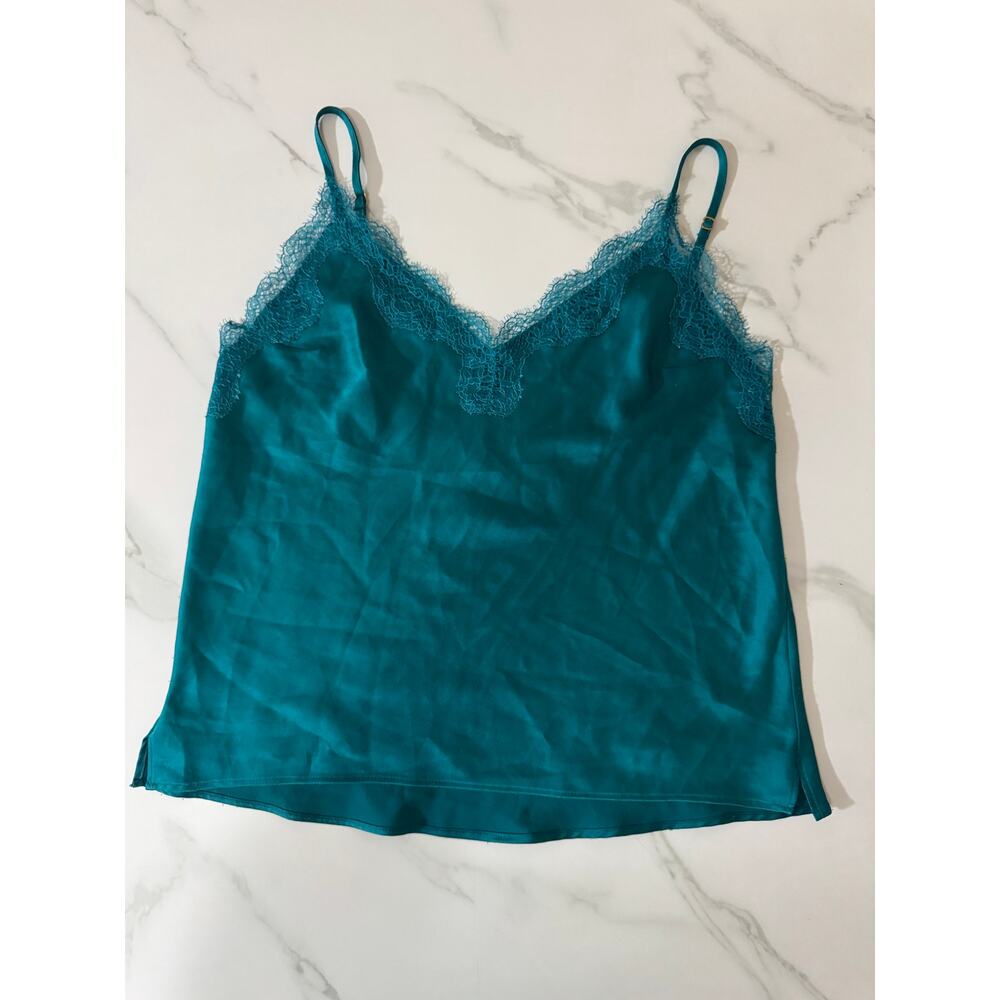 Victoria's Secret Top Teal Spaghetti Straps Lace Women's XS